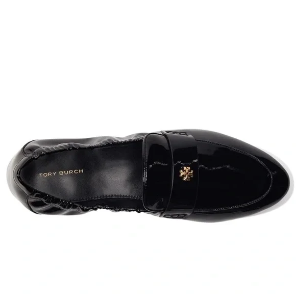 TORY BURCH Patent LeatherBallet Loafers Perfect Black size 8.5 NEW